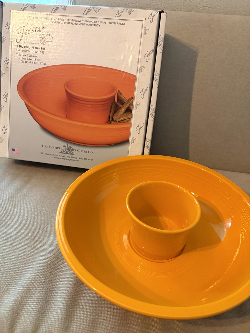 Fiesta Butterscotch Chip and Dip Serving Set